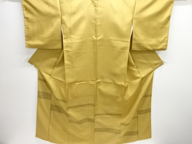 アンティーク　松皮菱模様織り出しお召着物